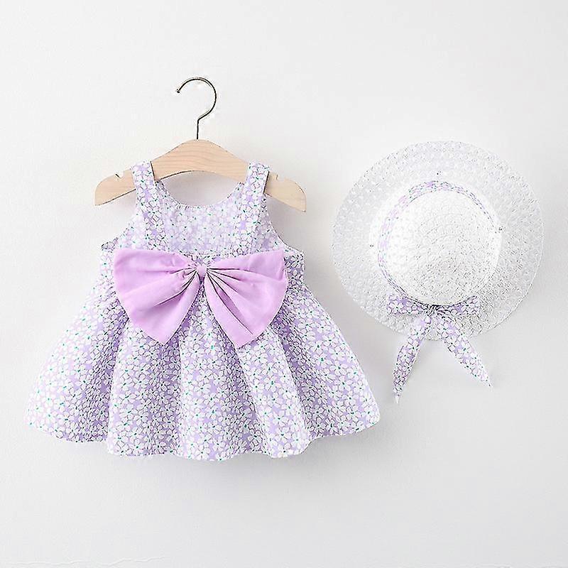 2er-Pack Sommer Mädchen Beach Princess Kleid mit süßen Schleifenblumen
