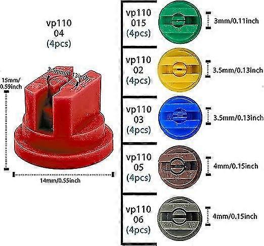 24 peças Bicos plásticos agrícolas e florestais de 110 graus