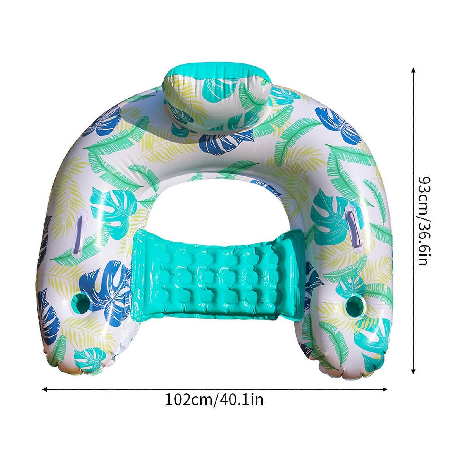 Inflatable Pool Floats Adult, Pool Chairs with Cup Holders,Blow up Floating Pool Floats Chair,Pool Floaties for Adults Swimming Pool Party Summer Wate