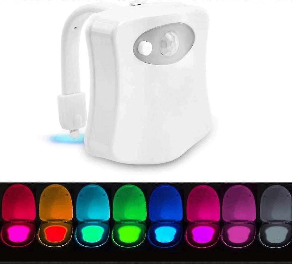 , Led Nightlight For Wc Bathroom Sensor Detector 8 Color Change Lighting