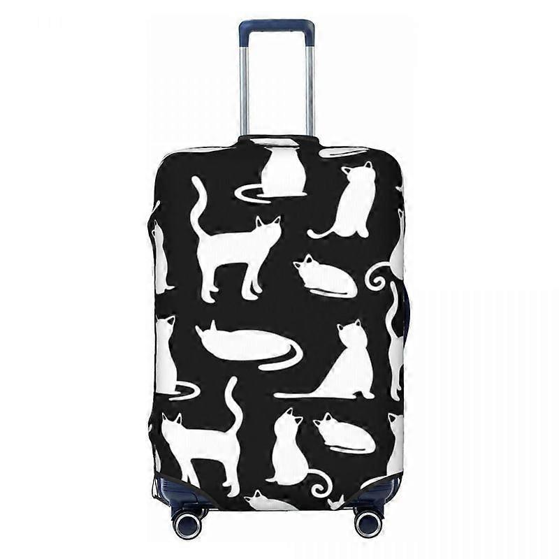 Black White Cat Pattern Suitcase Cover Kitten Family Playful Cats Strectch Business Protection Luggage Accesories Flight
