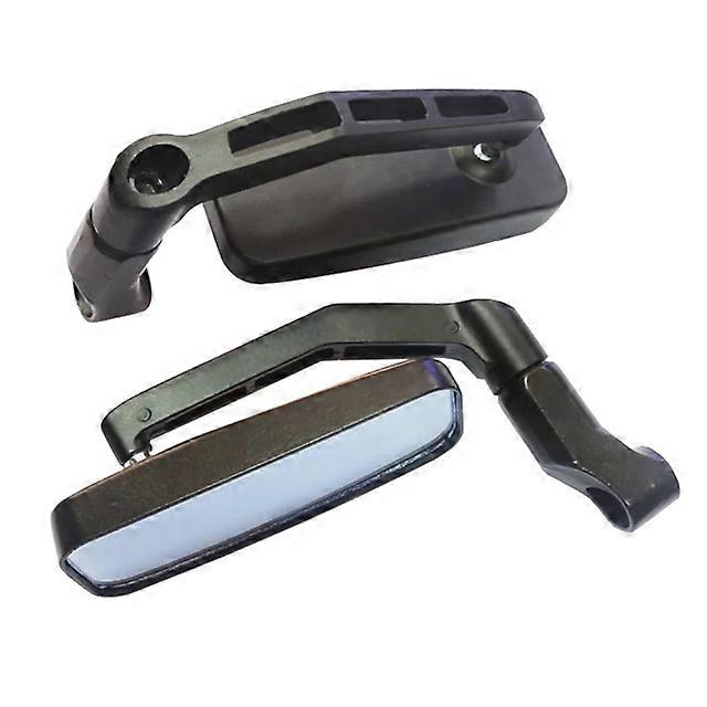QX Universal 8mm 10mm Motorcycle Handle Bar End Rear Side View Mirrors Aluminum Rectangle Blind Spot Blue Rearview Side Mirror