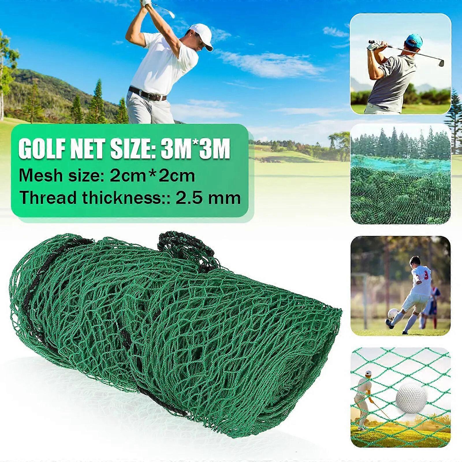 Nytt uppgraderat säkerhetsnät lätt att hänga 2 * 2 / 3 * 3m golftillbehör PE för inomhus- eller utomhussporter Använd resistent nylonnät 3 * 3m nät