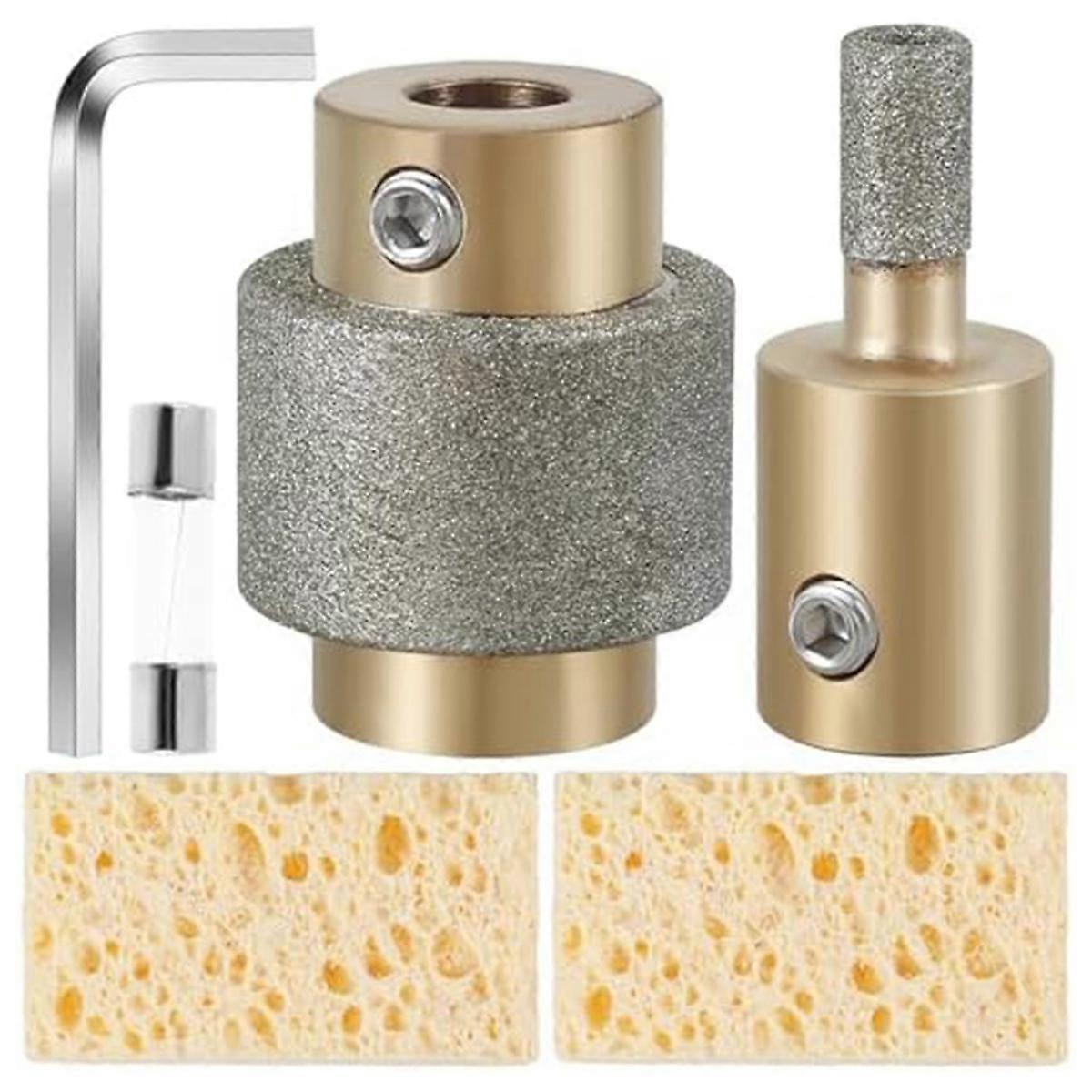 Glasschleifer-Bits, 1 3/4 1/4 Zoll Buntglas-Diamantschleifer-Bit-Kopfwerkzeuge mit Inbusschlüssel, (1 & 1/4 Zoll)
