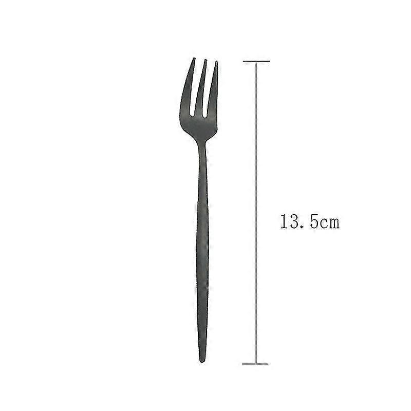 Portuguese Stainless Steel Small Fork Western Daily Refreshments Cake Fork Tableware Western Solid Color Mirror Three Teeth Fruit Fork