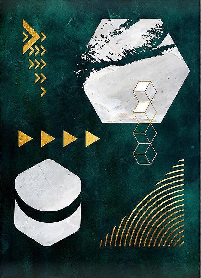 Nordic Style Geometric Rugs Green Gold Line Pattern Carpet for Living Room Customized Non-Slip Home Decor Floor Mat