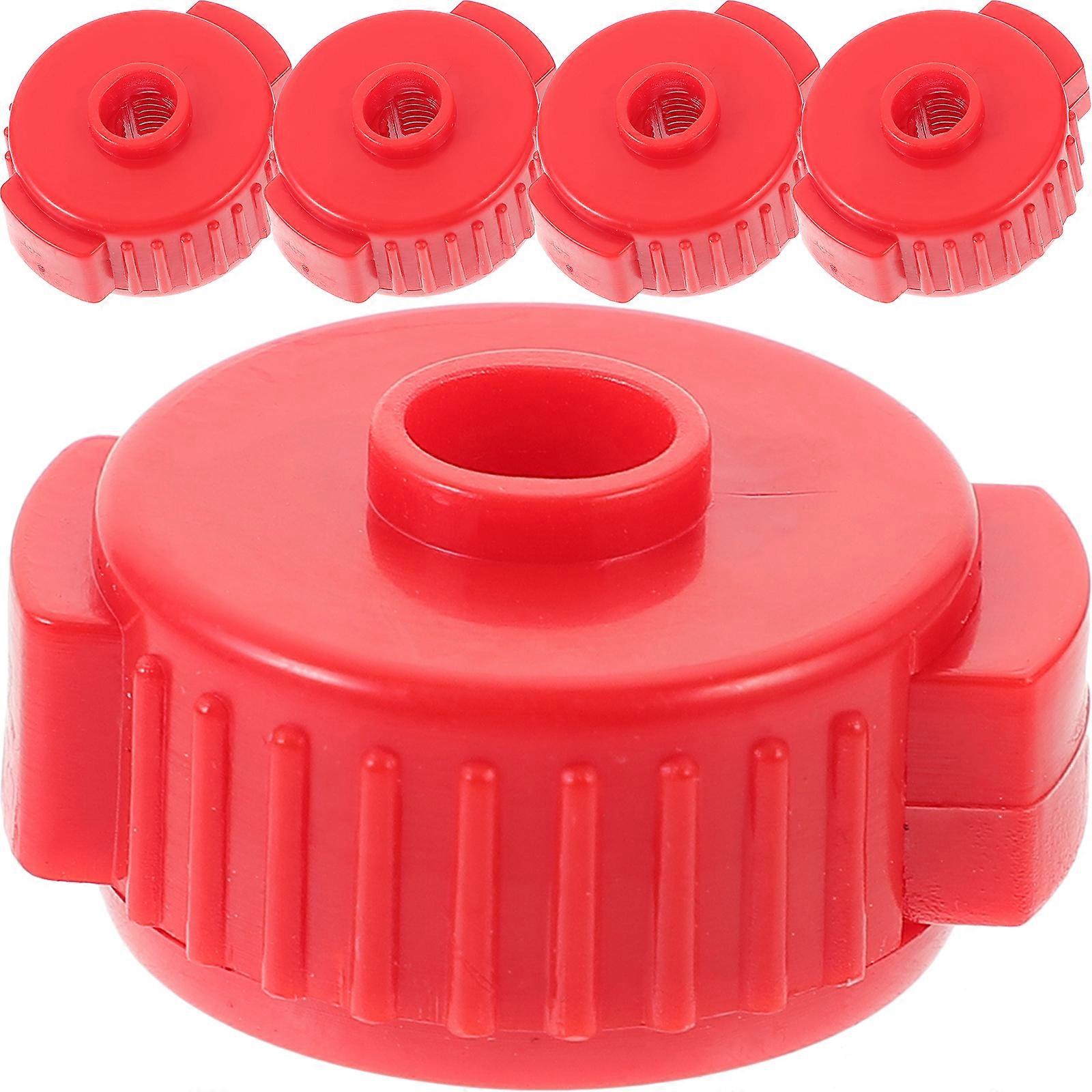 5pcs Plastic Drum Quick Nuts Cymbal Nuts Quick Release Drum Accessories Kit Red