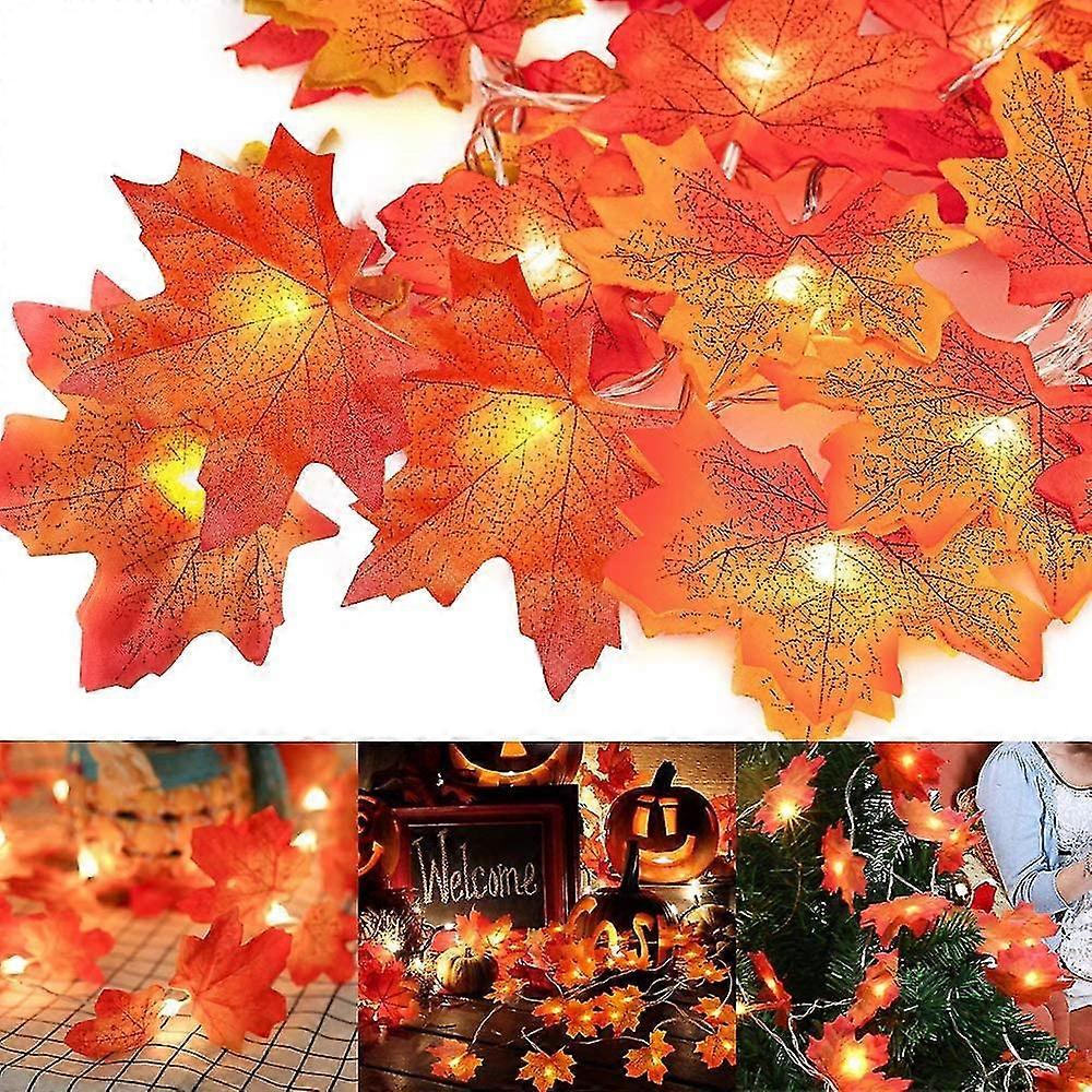 Maple Leaf String Lights, 20led Autumn String Lights Autumn Leaf String Lights Fall Decoration Fall Maple Leaf Decoration Fall Decoration for Hallowee