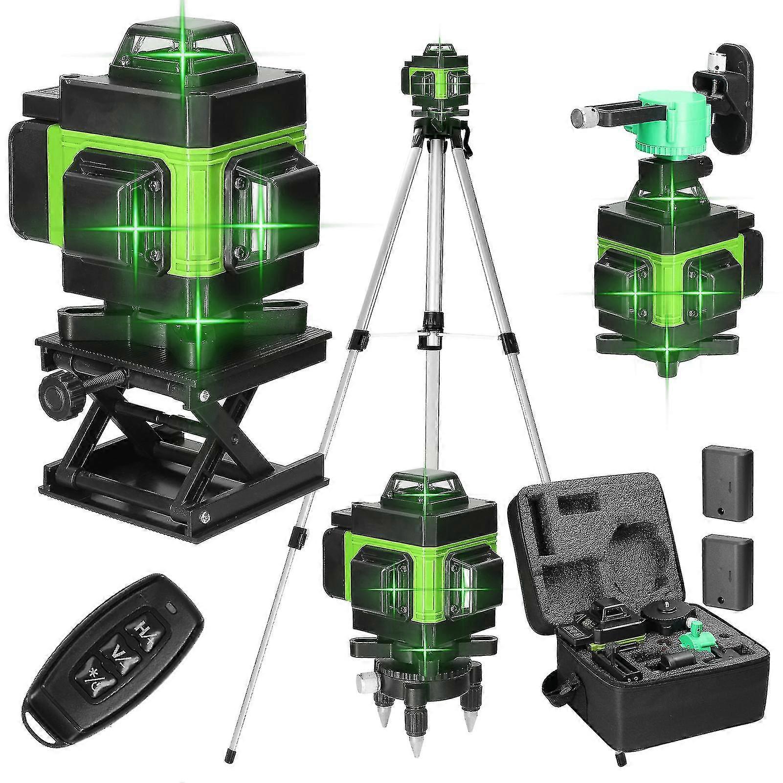 4d 16 Lines Laser Level 3 Self-leveling Machine With 1.5m 3-heights Adjustable Alloy Extension Bar Tripod Stand TW