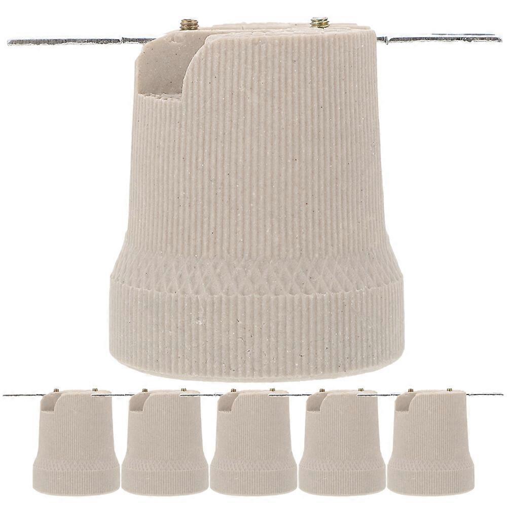6pcs E27 Ceramic Lamp Holder Chandelier Light Bulb Socket Candelabra Socket Replacement