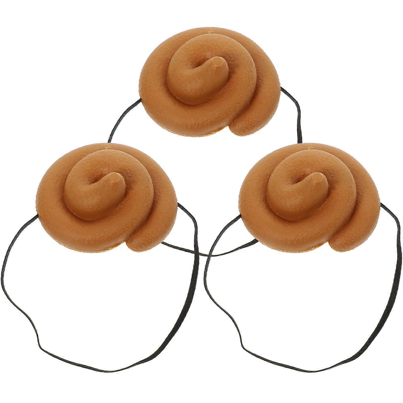3pcs Poop Hat Prop Funny Headdress Party Poop Hat for Party Simulation Poop Hat Prank Prop