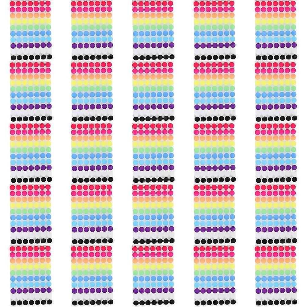 25 Sheets of Colored Dot Stickers Round Color Coding Labels Colored Classify Labels Adhesive Dot Labels
