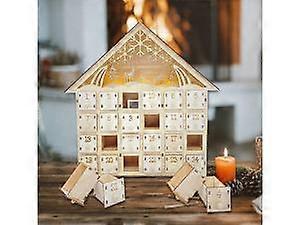 Traditional Wooden Aquare Advent Calendar Wooden House Advent Calendar Festive Christmas Village Design With 24 Drawers Christmas Tree Shape Drawers R