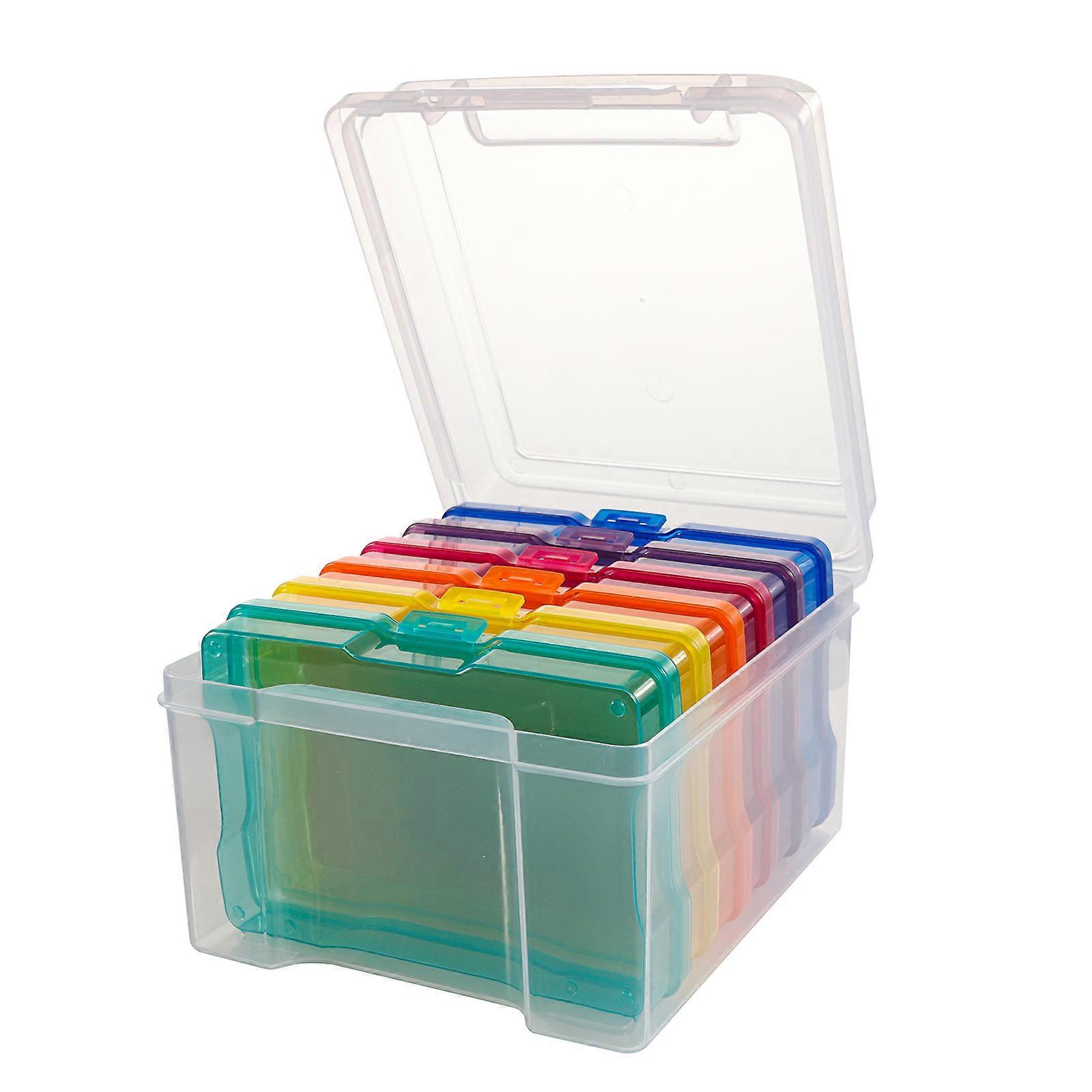 7Pcs Photo Storage Cases Storage Containers Strong Load-Bearing Capacity Compact Size Portable Transparent Photo Craft Storage Boxes Jikaix