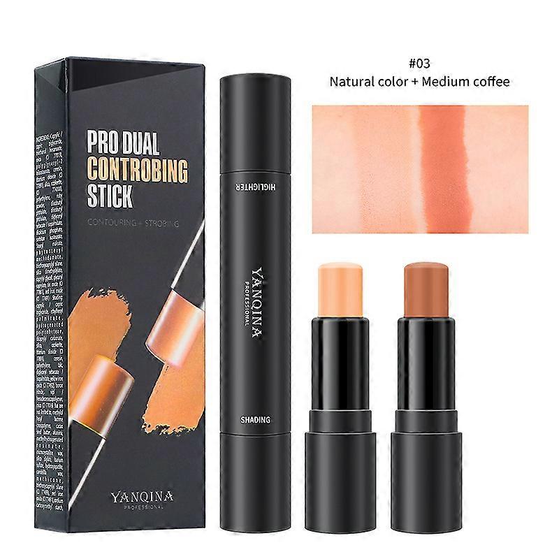 Matte Bronzer Contouring Stick Double Head Imperméable à l’eau Durable Correcteur Crémeux Texture Illuminateur Femmes Maquillage Facial Cosmétique