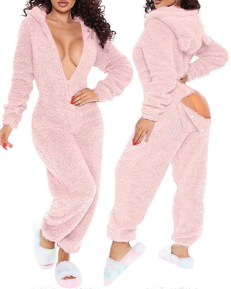 Opening Pajamas Long Warm Brushed Bodysuit