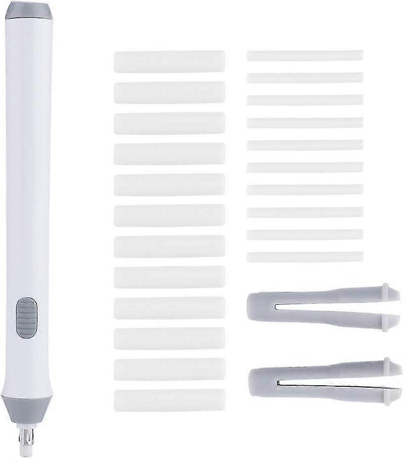 Electric Eraser Automatic Pencil Eraser Kit With 22 Eraser Refills For Drawing, Painting(white)