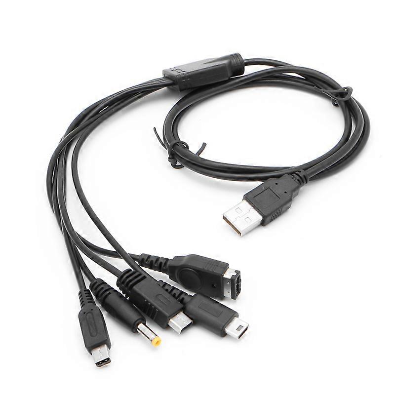 USB Charging Cord 5-in-1 Charger Cable for GBA SP for WII U 3DS for NDSL XL for