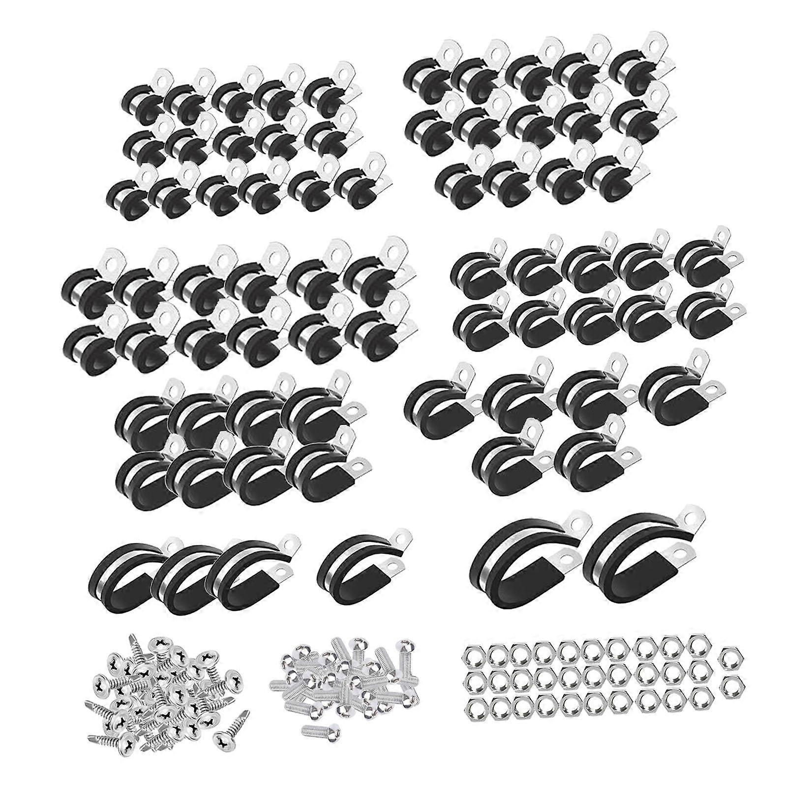 176Pcsケーブルクランプホースコード取り付け配線用ゴム絶縁クランプ