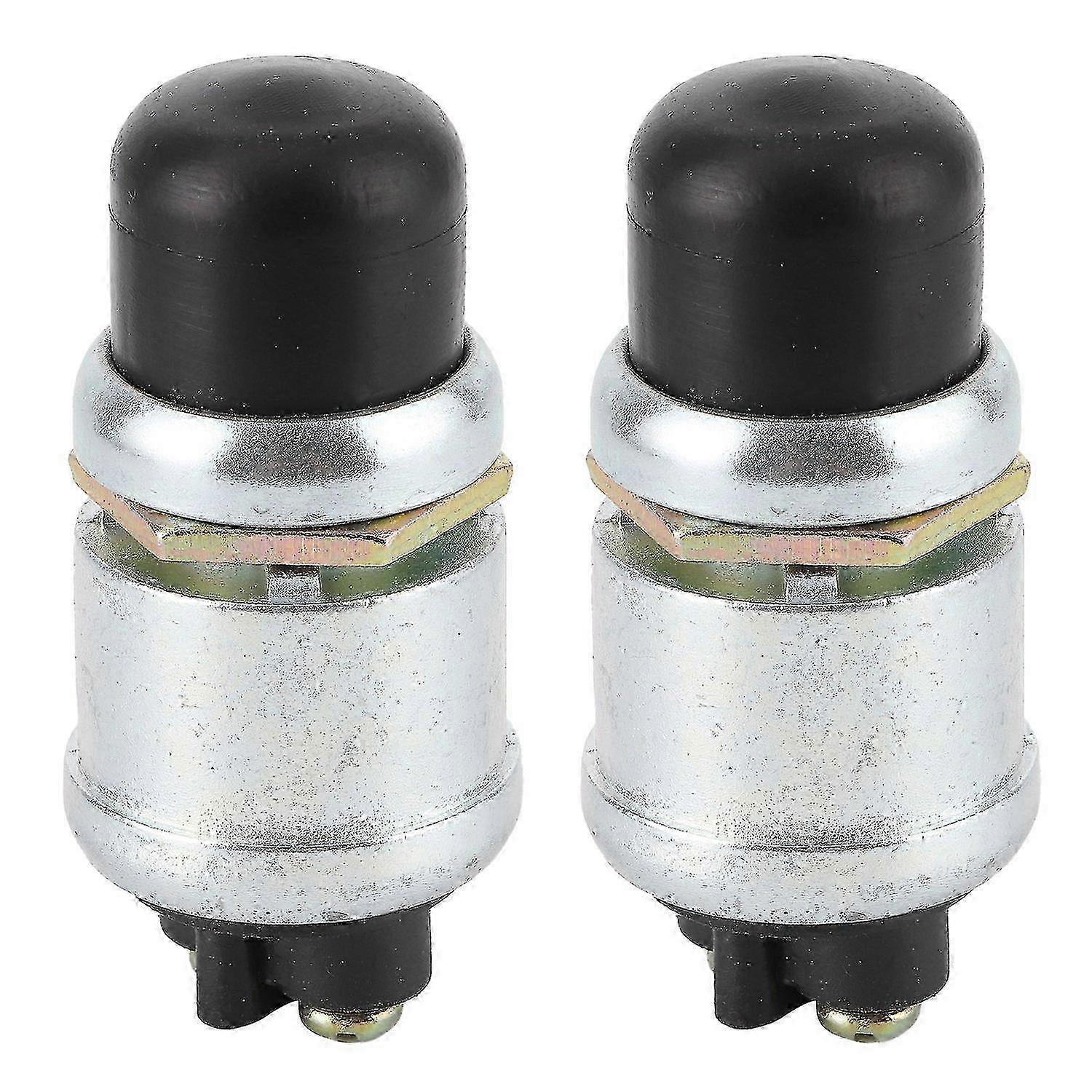 2Pcs Horn Engine Start Switch SPST Push Button Starter Waterproof 50A 12V for Car Boat