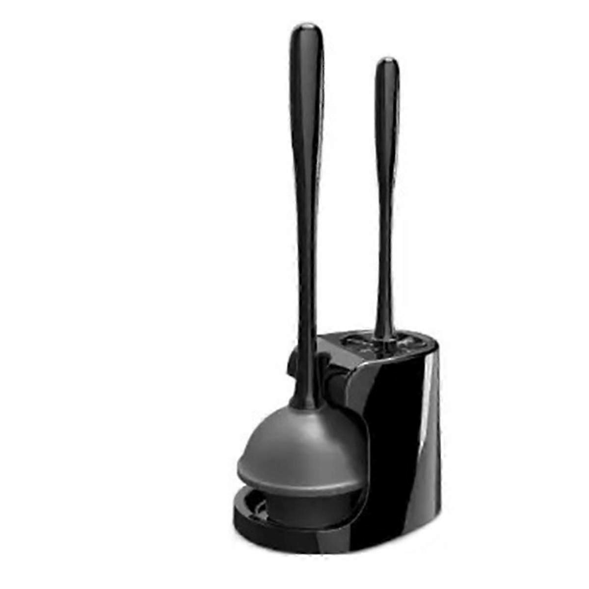 مرحاض الغطاس وفرشاة وعاء كومبو لتنظيف الحمام ، أسود ، 1 مجموعة ، فرشاة المرحاض