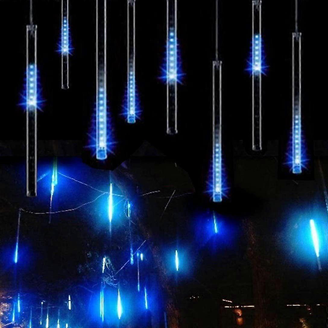 Falling Rain Lights Meteor Shower Lights Christmas Lights 30cm 8 Tube 144 LEDs, Falling Rain Drop Icicle String Lights for Christmas Trees Halloween D
