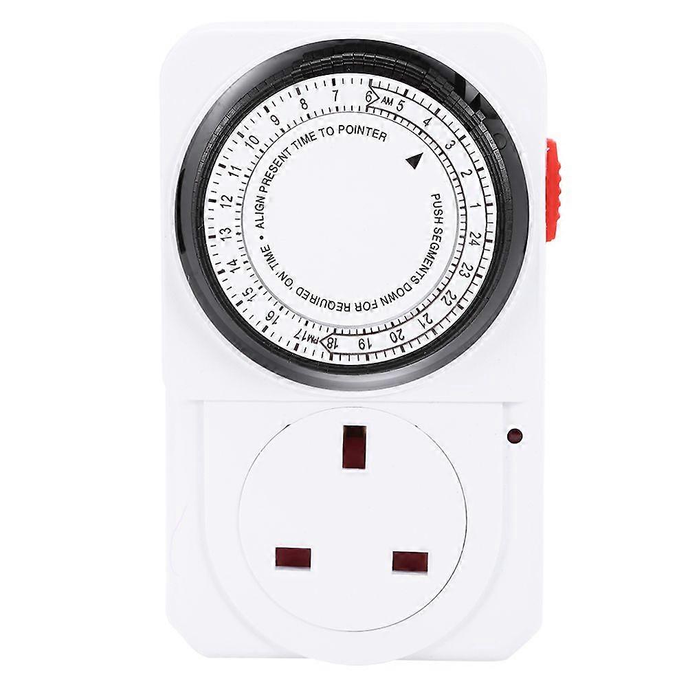 24 Hours Electrical Energy saving Mechanical Timer Socket Outlet Plug Timing Switch (UK Plug)