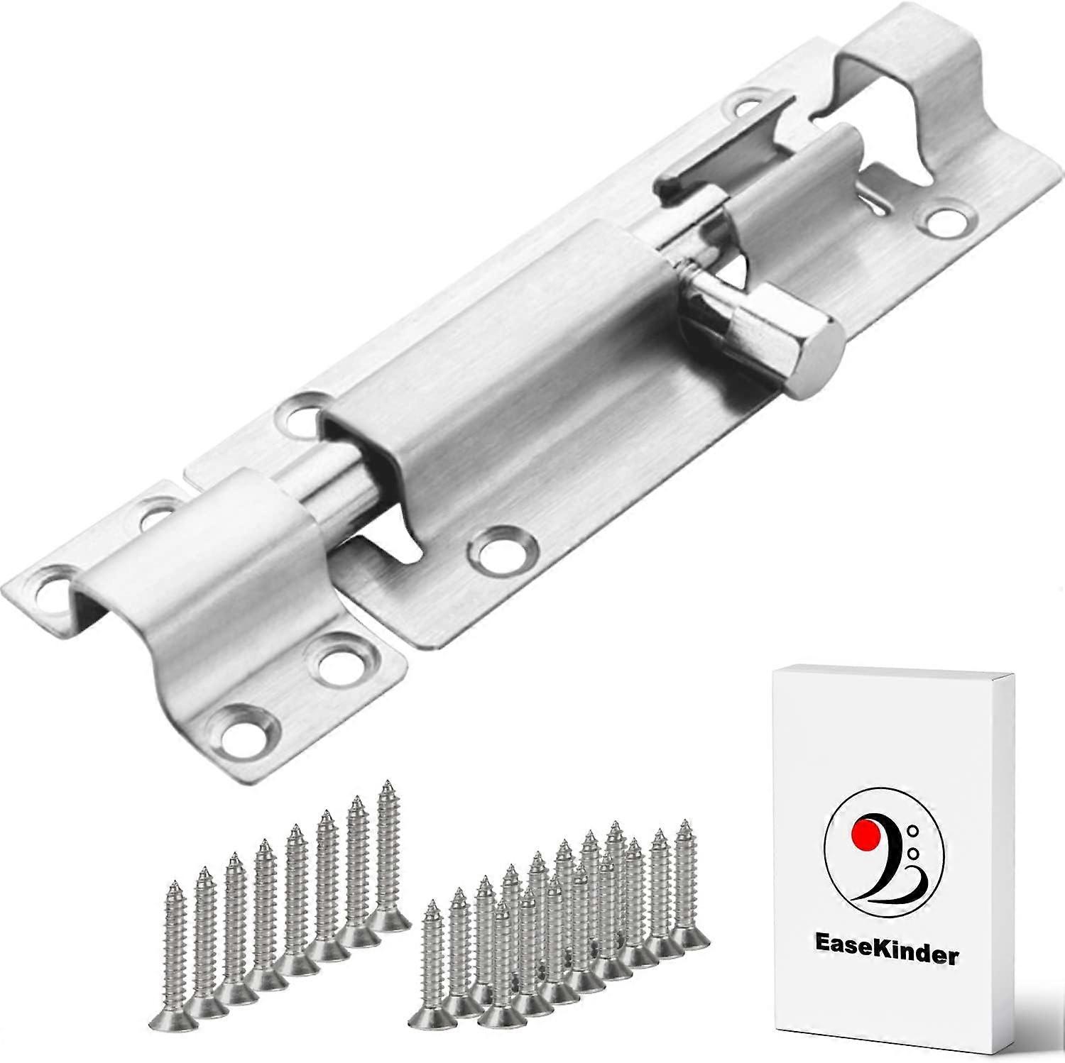 Stainless Steel Upgrade Barrel Bolt Lock for Door Slide Latch Adjustable Security 4 Inch Heavy Duty Design
