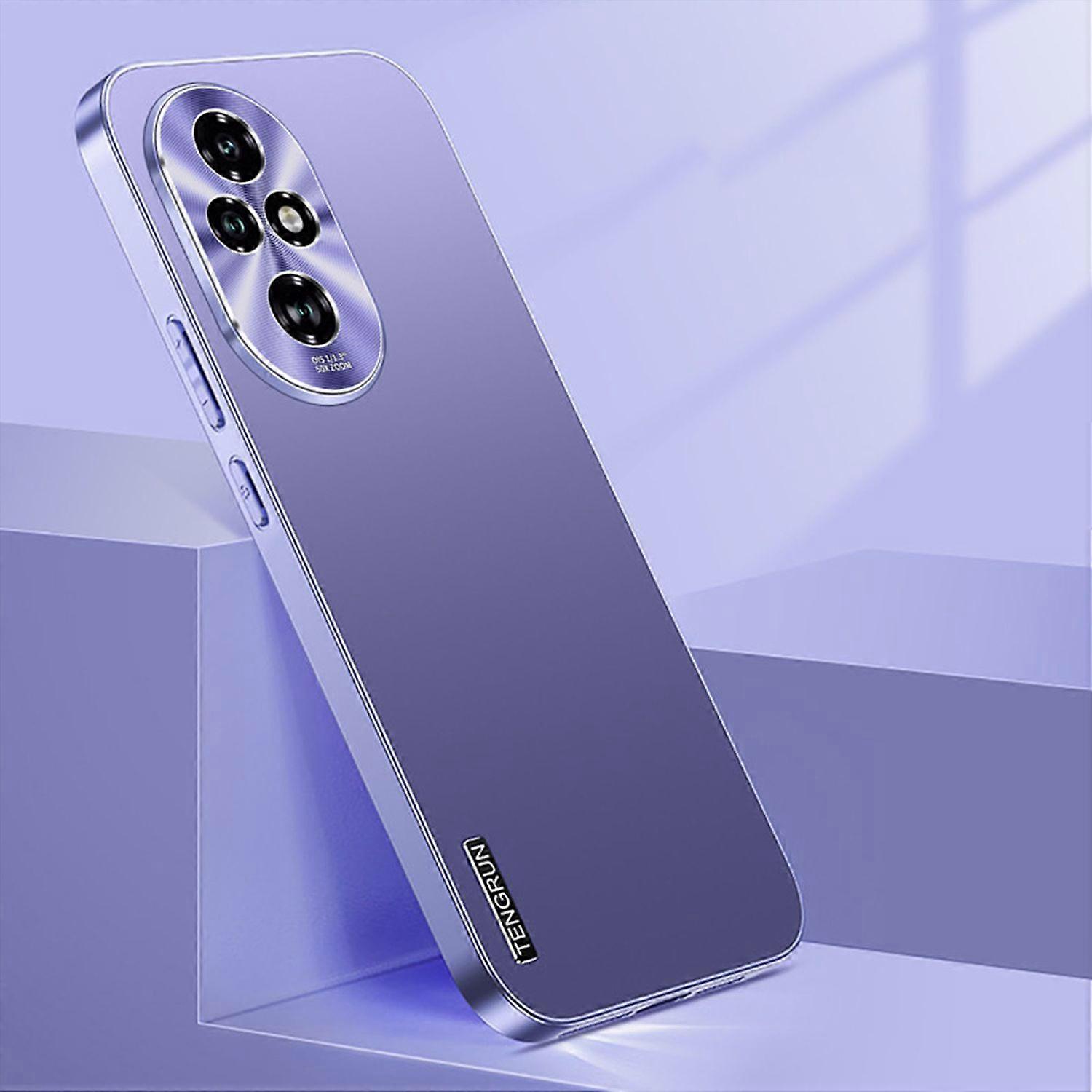 适用于 Honor 200 Pro Fine 哑光金属设计手机壳 紫色