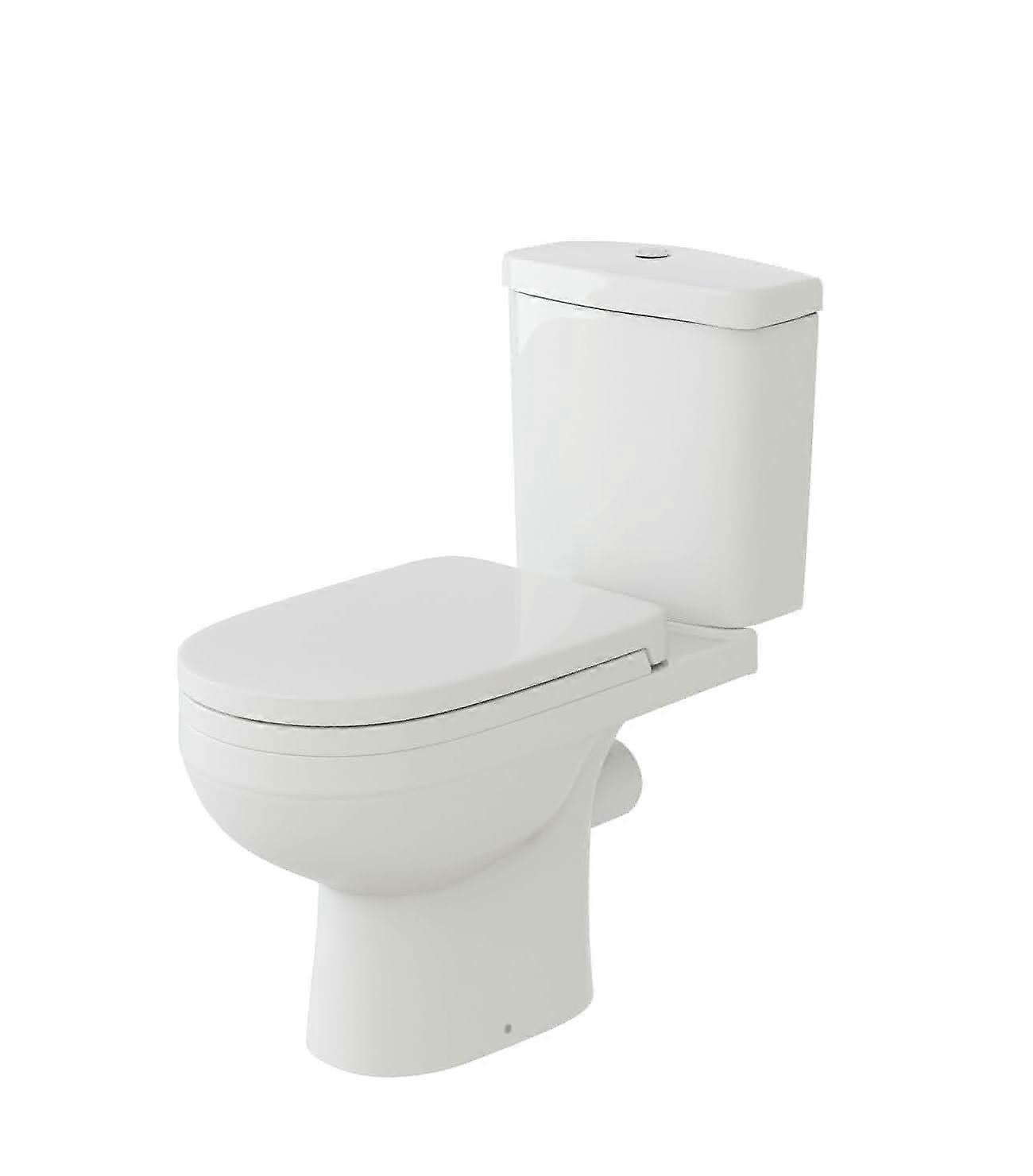Modern White Close Coupled Toilet With Cistern Soft Close Seat Bathroom Wc (slk630)