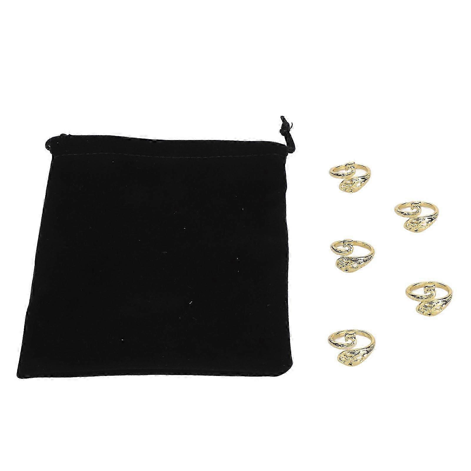 5Pcs διευθετήσιμα δαχτυλίδια τάσης βελονάκι από ανοξείδωτο χάλυβα vintage Peacock Crochet Οδηγοί ελέγχου οδηγών ελέγχου για το πλέξιμο βελονάκι