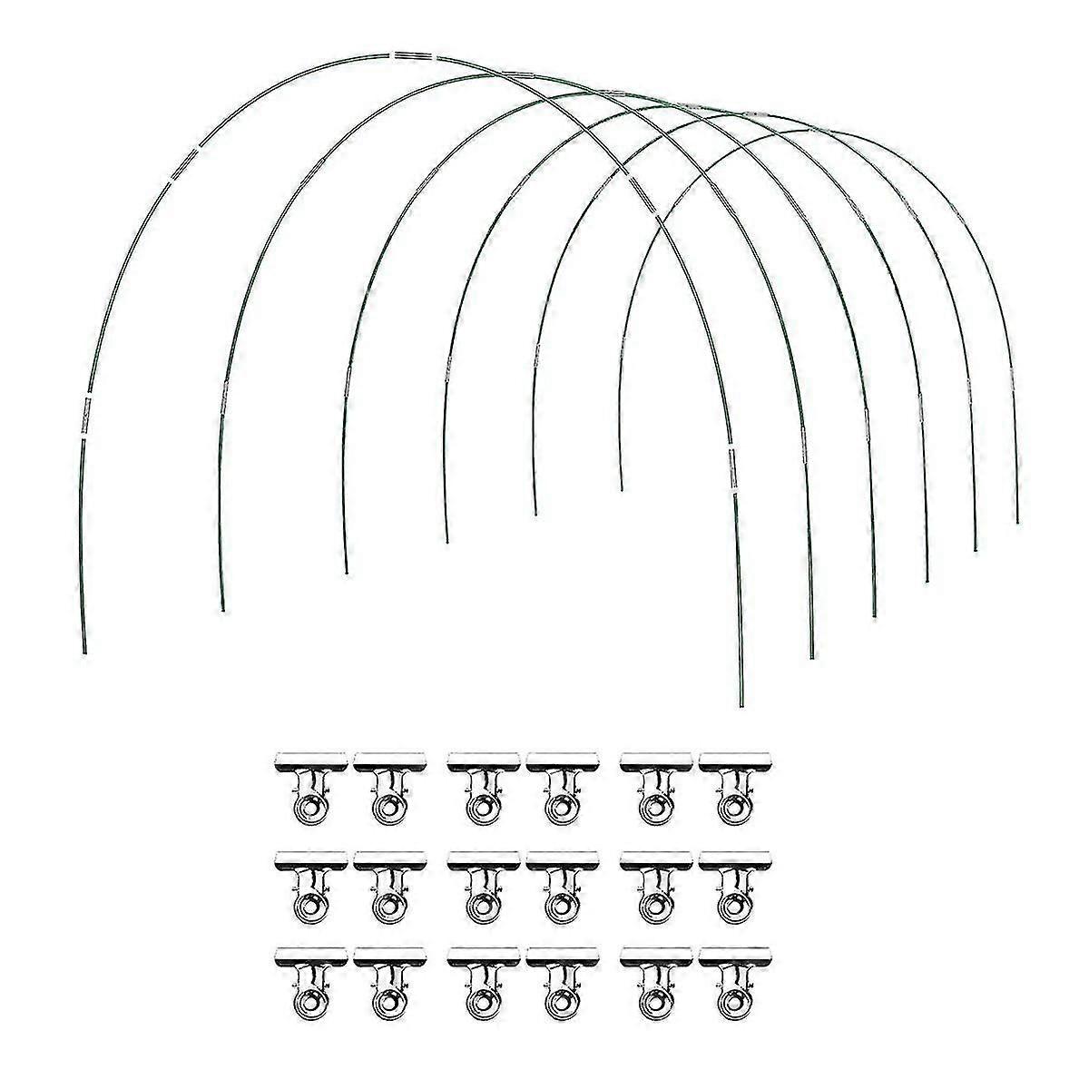 36 قطعة أطواق البيت الأخضر تنمو نفق 6 مجموعات من 8.5 قدم طويلة حديقة الأطواق كيت ، خالية من الصدأ الألياف الزجاجية R