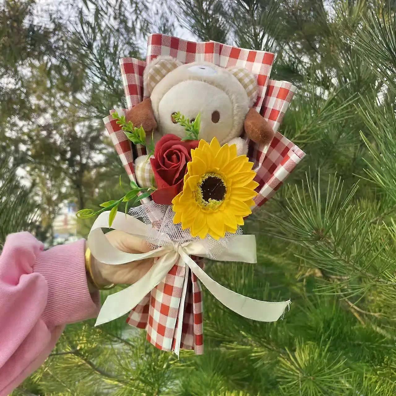 Cartoon Bouquet My Melody Kuromi Cinnamoroll Kt Cat Pehmo Nukke Lelukimppu Lahjarasia Ystävänpäivä Joulu Valmistujaislahjat