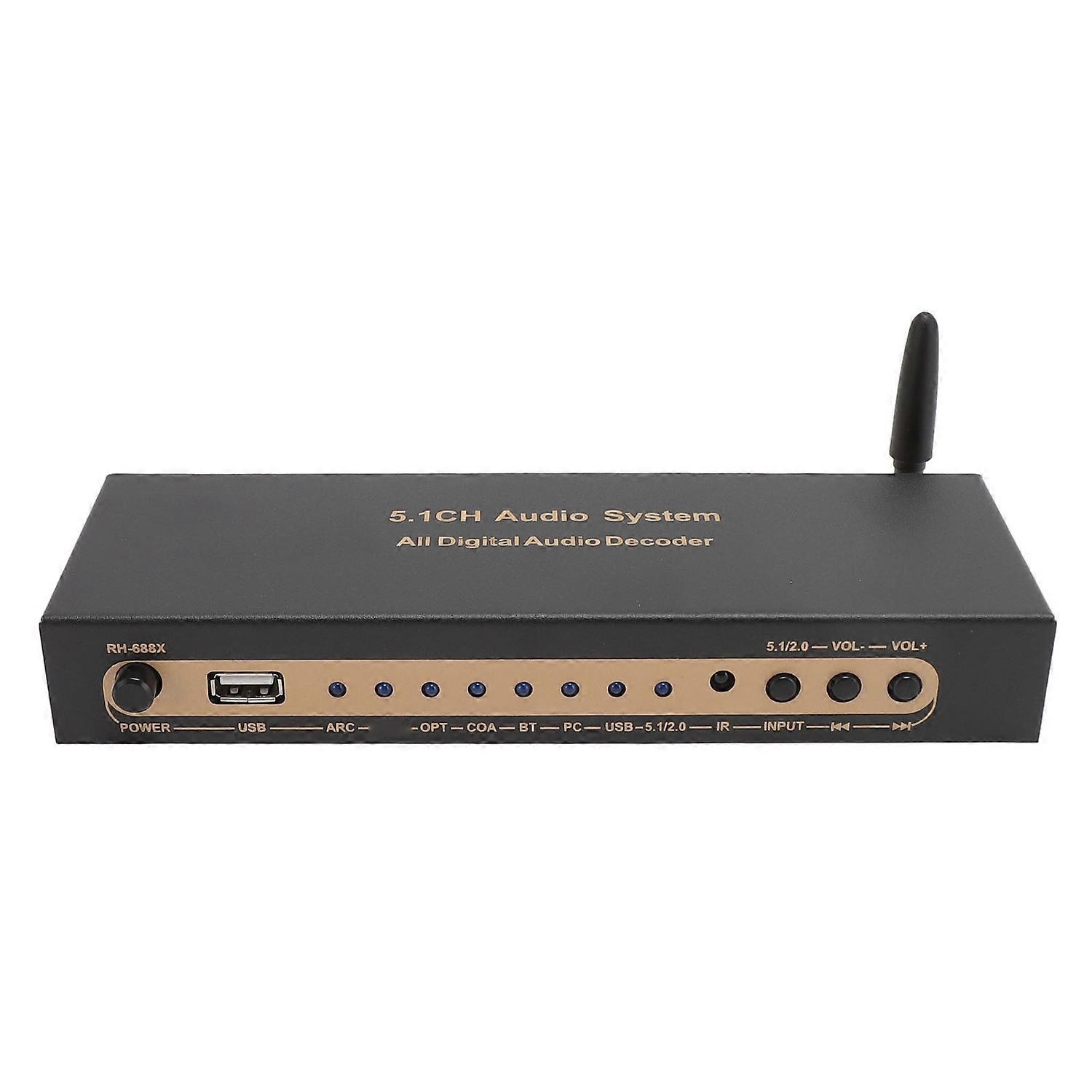 5.1 Channel Sound Decoder 192Khz/24Bit HD Multimedia Interface 4K ARC Optical Fiber Coaxial Analog S