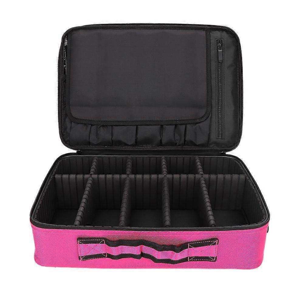 Multiple Dividers Portable Tattoo Tools Cosmetic Tools Storage Bag Rose Red Single Layer