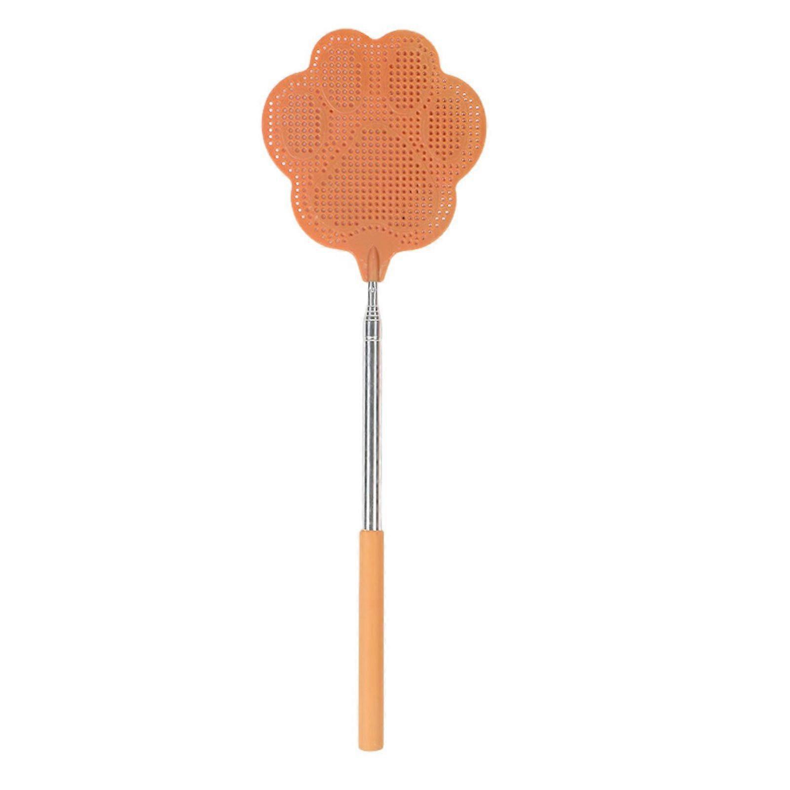Fly Swatter Retractable Long Handle Palm Shape Heavy Duty Lightweight Wide Fine Mesh Indoor Outdoor Manual Fly Swat Racket