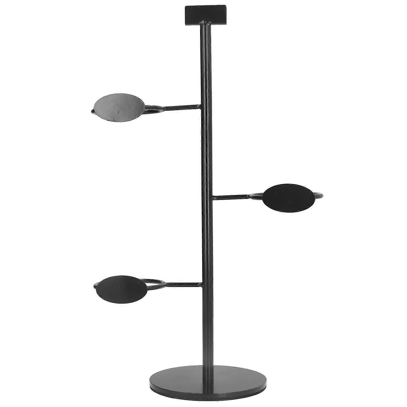 Portabicchieri a 3 fori, aspetto nero, materiale in ferro, semplice ed elegante, espositore per bicchieri per feste e ristoranti