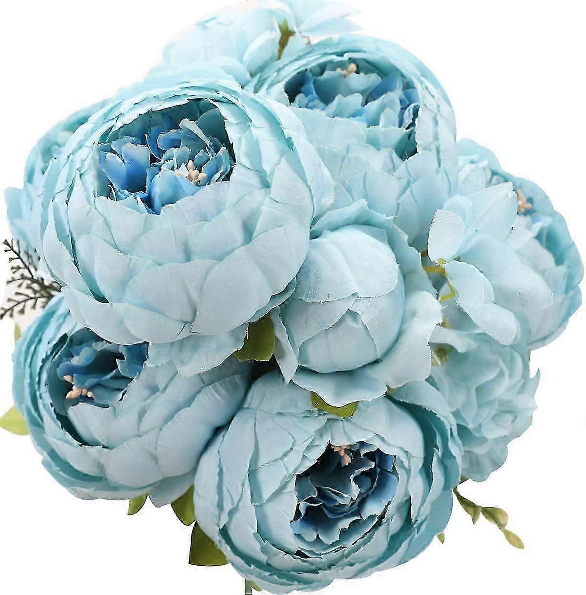 Artificial peonies, silk flowers, vintage style, (blue)