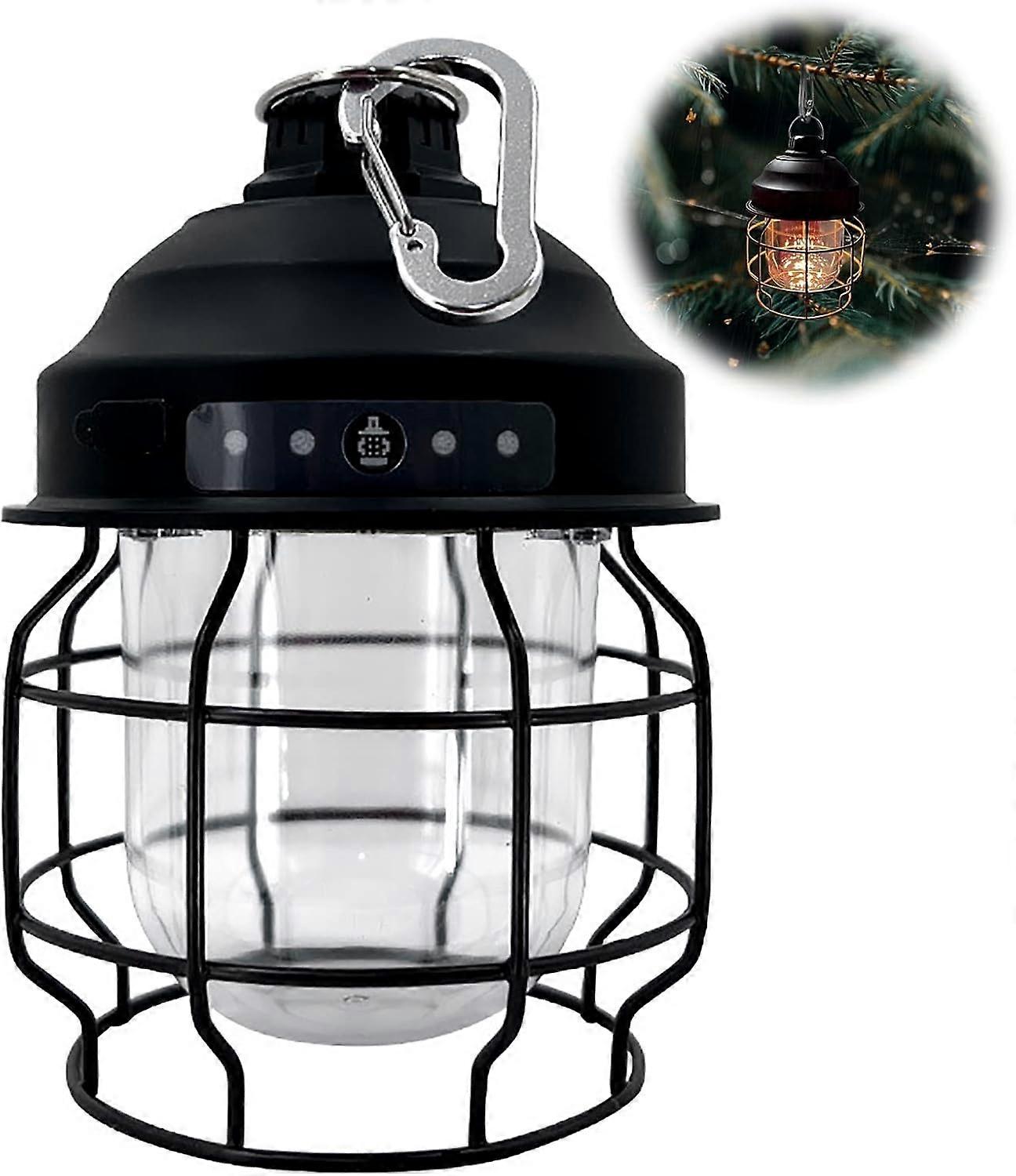 Rechargeable LED Camping Light, Portable Retro Waterproof Lantern with 3 Brightness Levels for Hiking and Power Outages