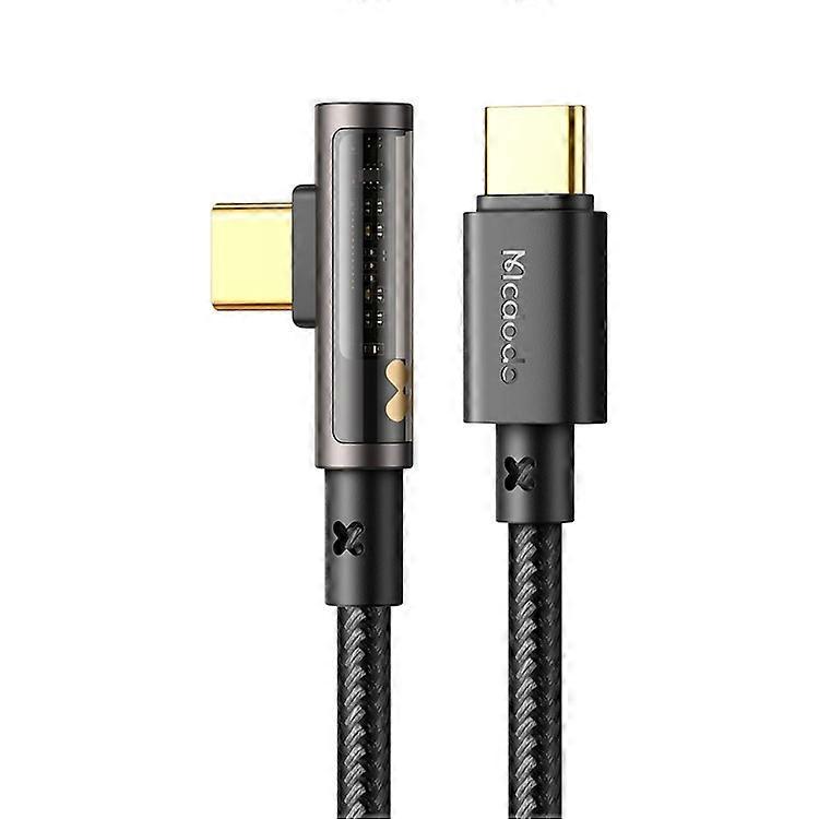 MCDODO CA-3400 Compatible For iPhone 15 Series 1.2m 90 Degree L-shaped 100W Fast Charging Type-C to Type-C Transparent Data Cable