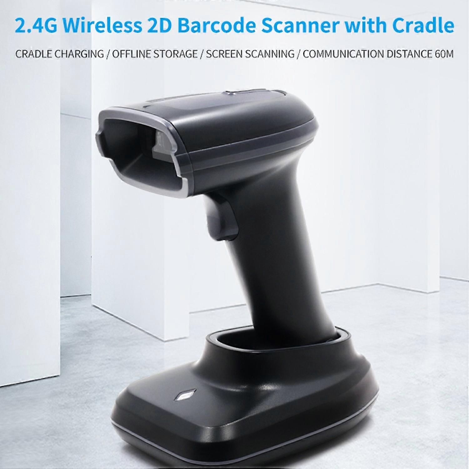 Handheld 1D/2D/QR Barcode Scanner Wireless BT & 2.4G USB Wired Bar  Reader CMOS Image Sensor Manual/
