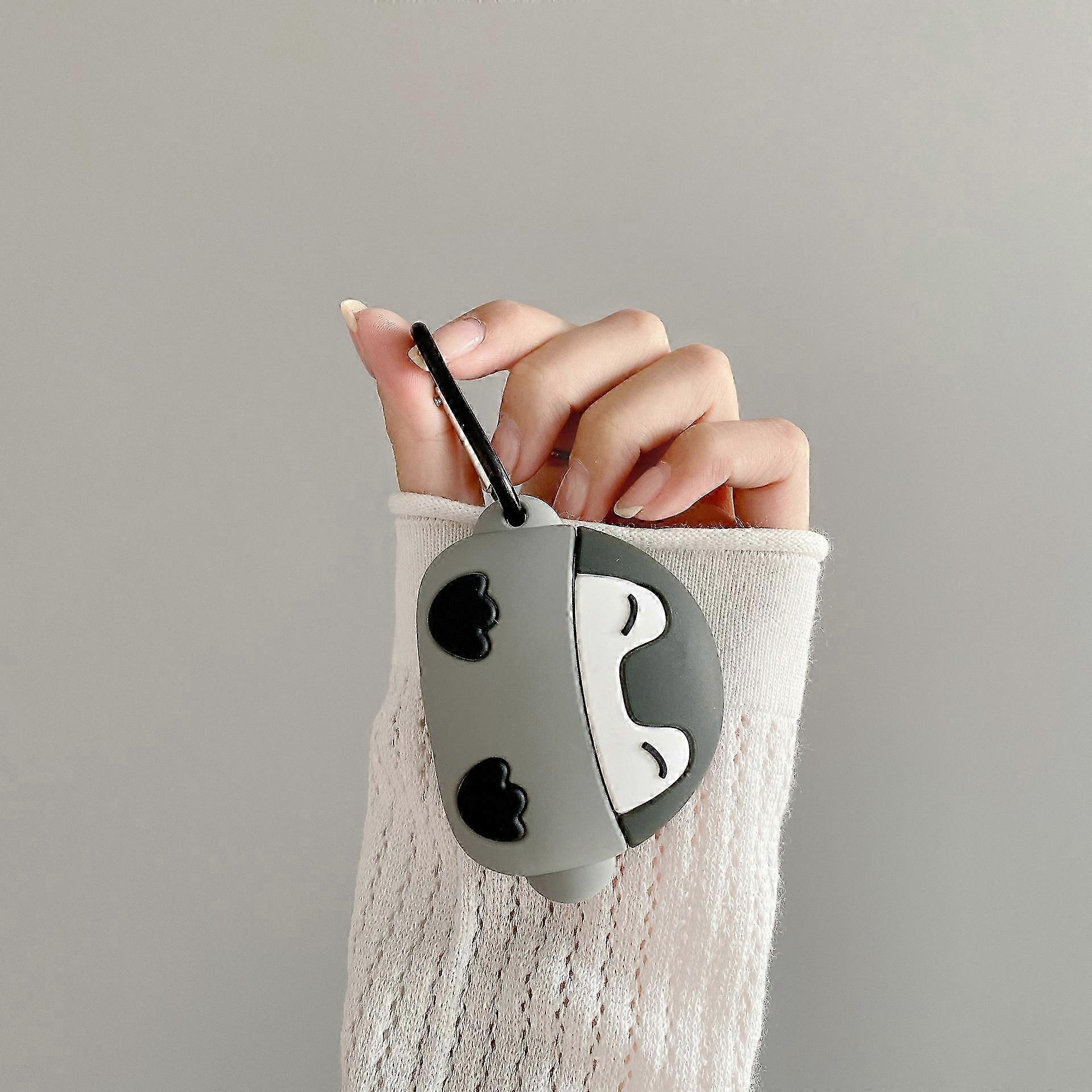 Airpod Pro 2019 / Pro 2 Gen Case ، غطاء سيليكون حيواني كرتوني لطيف ، أطقم ممتعة مضحكة ثلاثية الأبعاد حالات بشرة ناعمة للأطفال أولاد مراهقين بنات (بطريق Q رمادي)