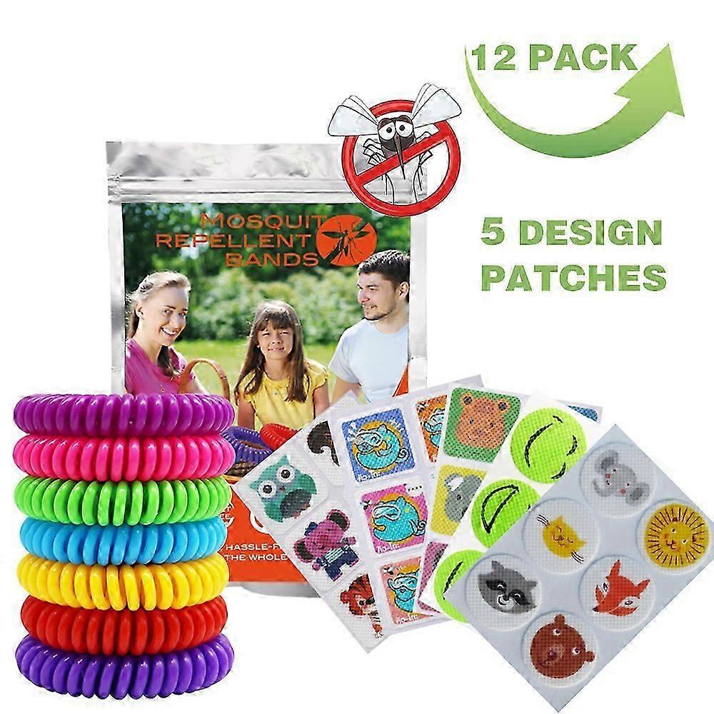 high quality Mosquito Bracelet 10 Pack with 4 Patches, Waterproof Bug Repellent Wristbands for Kids, Mosquito Patches Stickers Bracelet