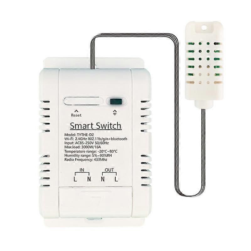 16A Tuya Wifi Smart Switch Temp Monitoring Humidity Monitoring Electricity Statistics