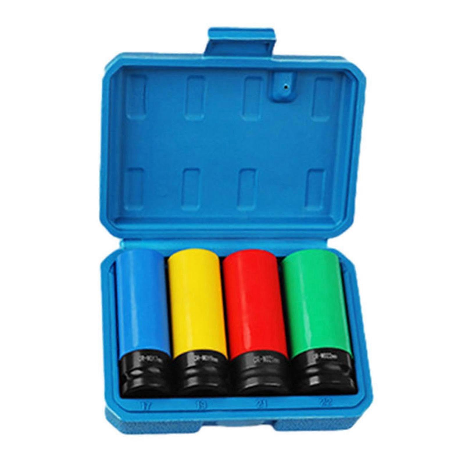 1/2" Drive High Strength CRMO Steel Wheel Protector Deep Impact Lug Nut Socket Set for Car Maintenance and Repair Tool