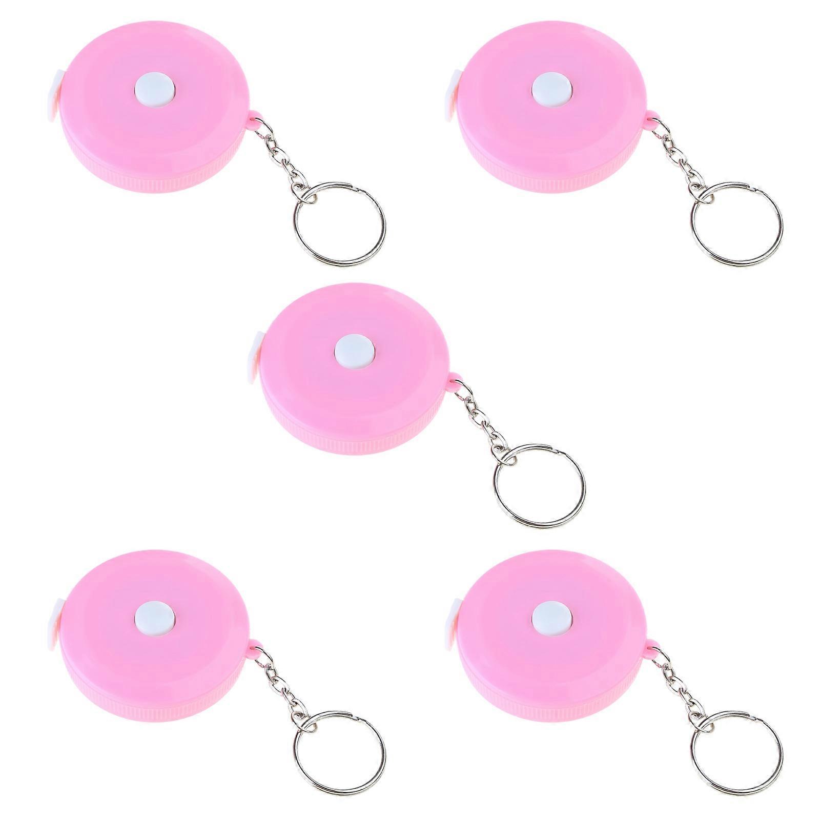 5Pcs Measuring Tape Retractable Tape Measure Double Scale 150cm Small Tape Measure for Clothing Size Measuring  Pink
