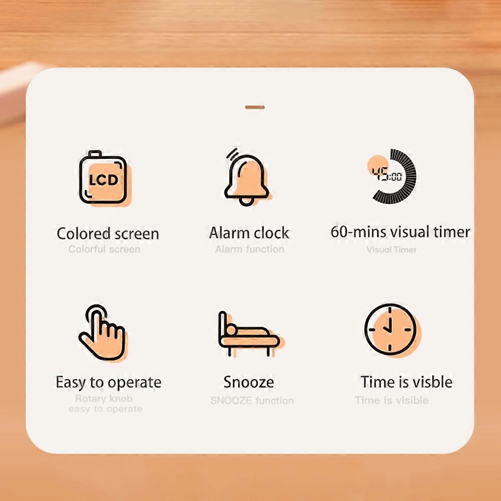 Digital Productivity Timer Visual Count Up/Down Function Alarm Clock Snooze Setting Sound Reminder K