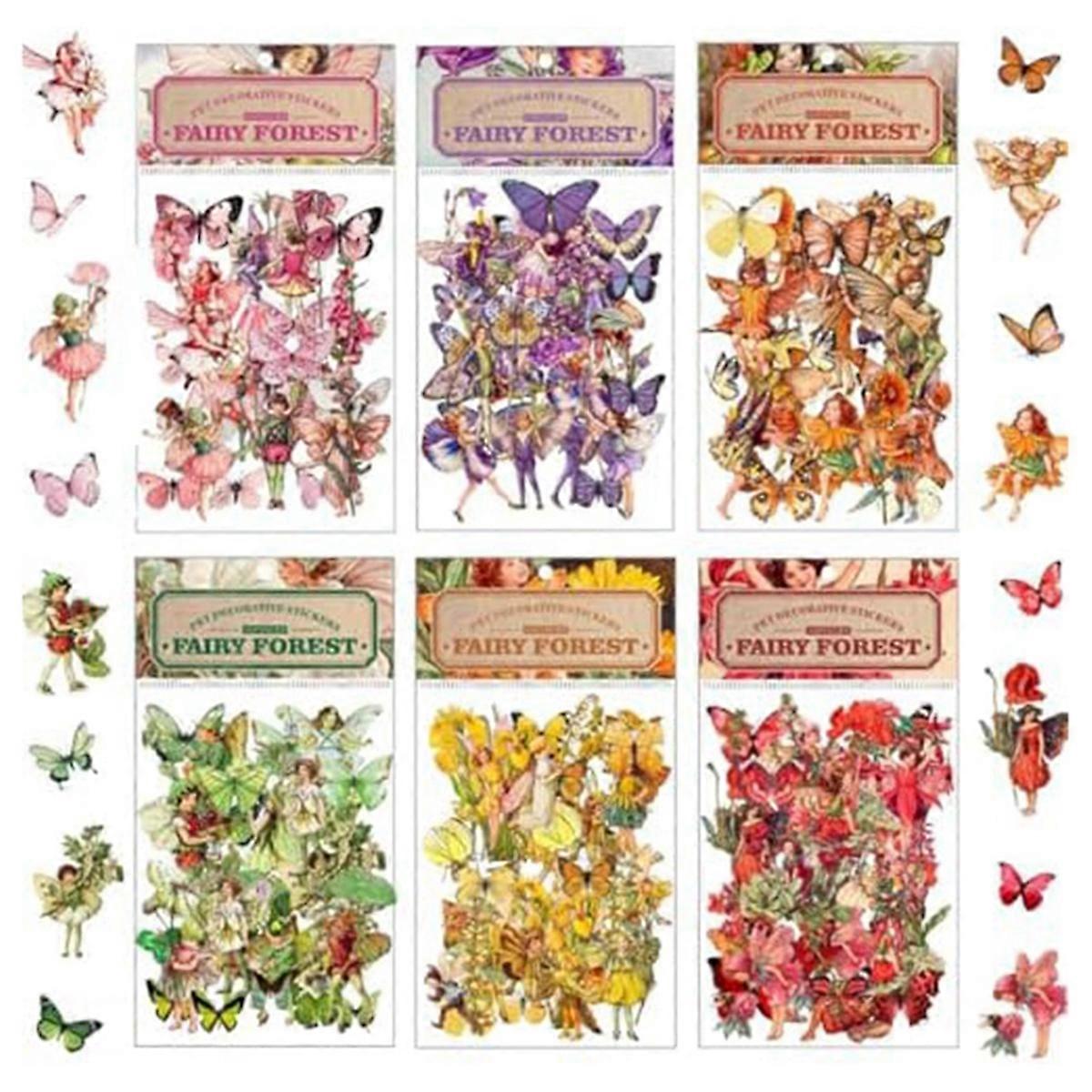 for Journaling, Transparent Flower Fairy Stickers,A+B