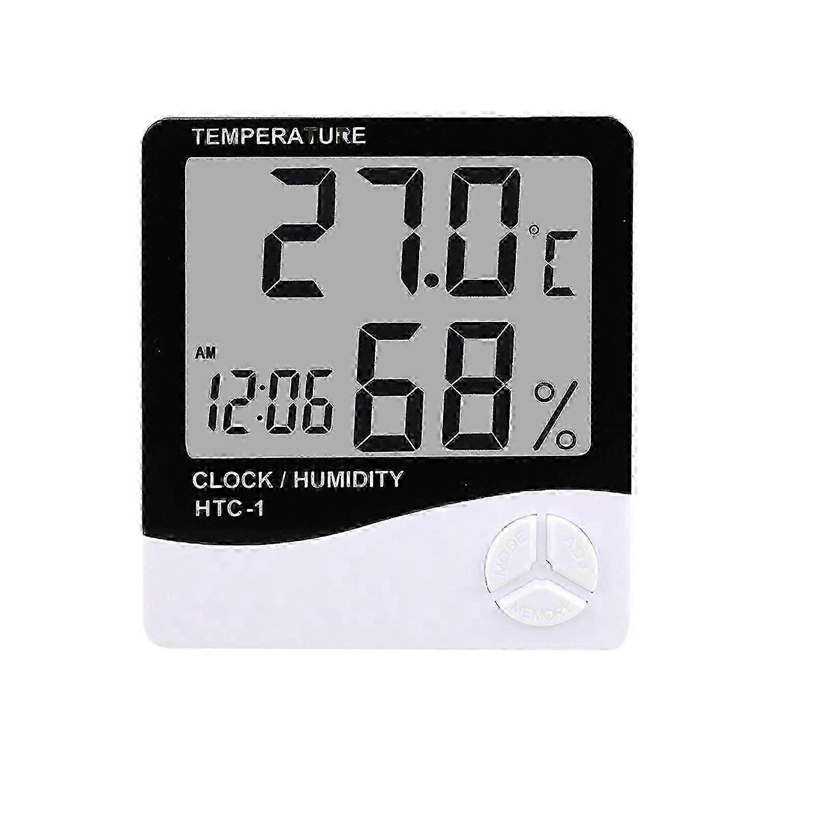 Home Humidity Meter Indoor Dry And Wet Electronic Clock Thermograph Intelligent Industrial Digital Display Temperature And Humidity Meter