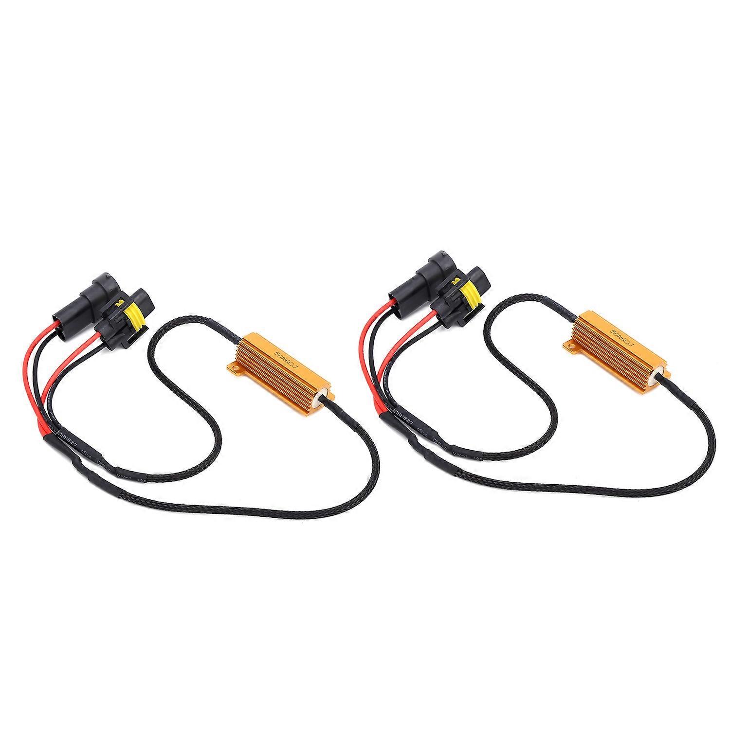 2PCS Load Resistor Adapter 50W 6Ω H11 880 881 LED Metal for Turn Signals / Fog Light